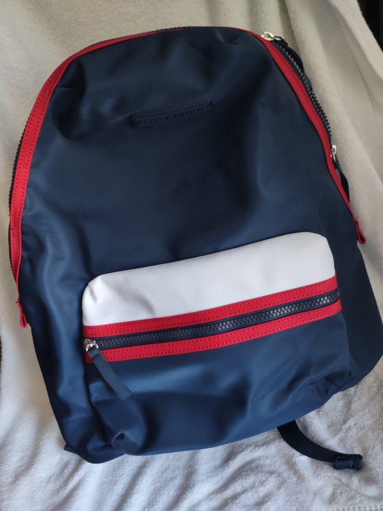 New Vintage Tommy Hilfiger Backpack Navy Blue White