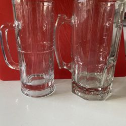 Beer Glasses two Heavy Glass