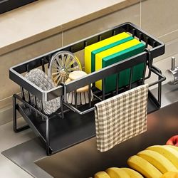 Self-Draining Kitchen Sink Caddy (Black)