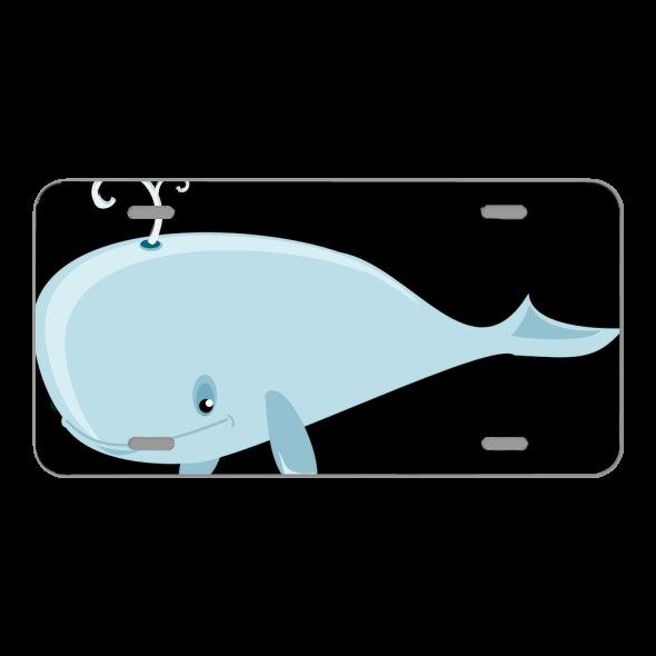 License Plate Novelty Car Front Whale Humpback Blowhole Mammal