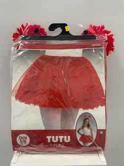 Red Tutu & Headband Costume Kids Size Small