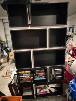 Large Black Modular Cube Bookshelf Unit