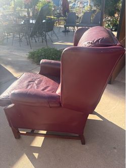 Red Leather recliner chair