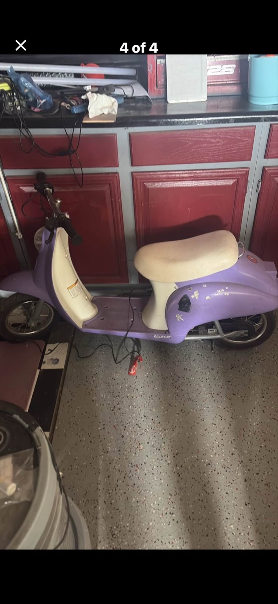 Electric, razor scooter, purple