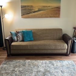 Futon With Storage (brown And Tan)