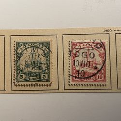 Togo Pfeening  Stamps 3,5,10, 20