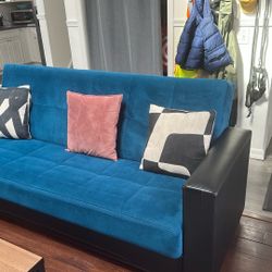 Multicolor Couch Leather Black Suede Blue