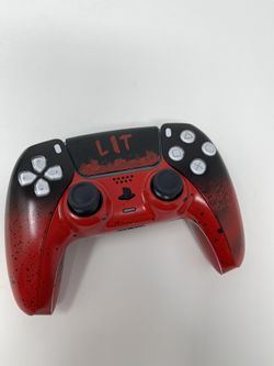 Custom Lit Red & Black Sony DualSense Playstation 5 (PS5) Wireless Controller 🔥