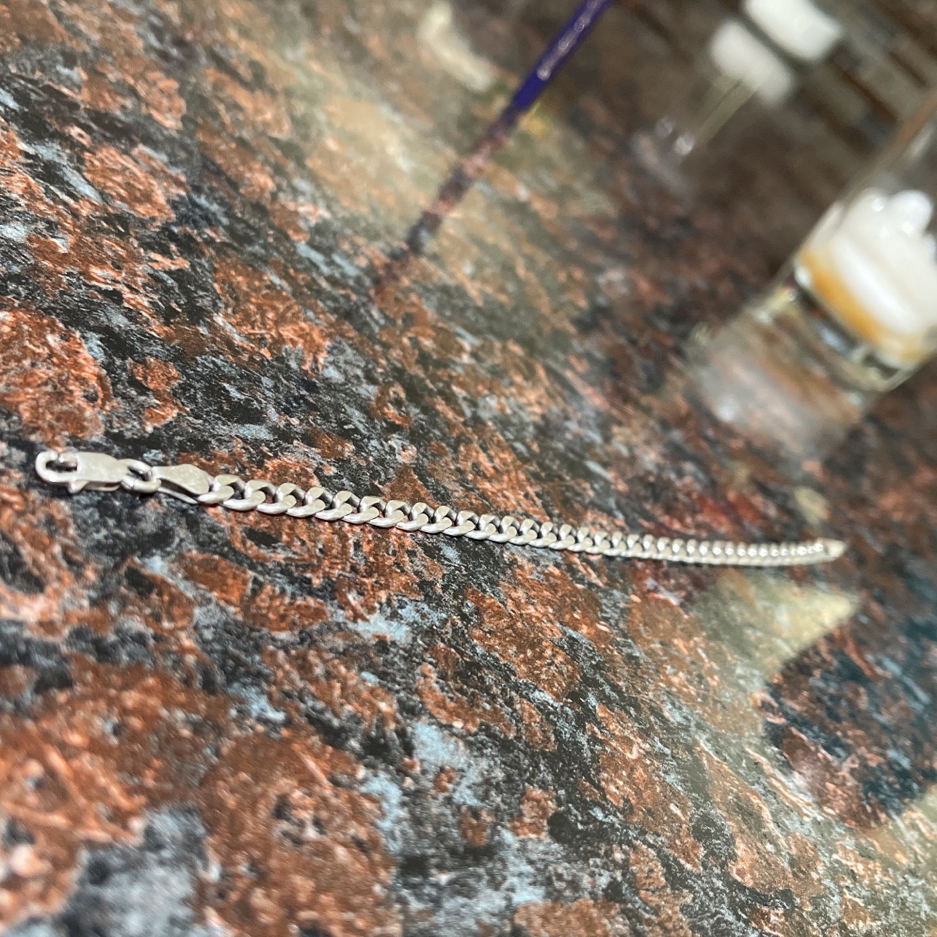 Solid Silver Chain Linked Bracelet 