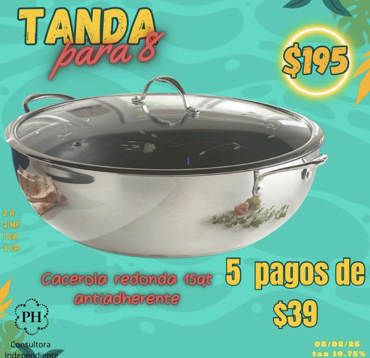 Cacerola De 15 Qts Solo Por Oy A $150 Cash 