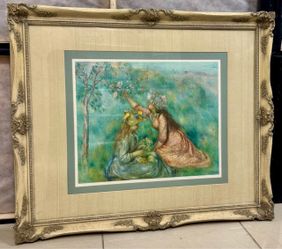Old print Renoir Framed  antique collectible piece Picasso Monet era