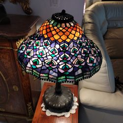 Dale Tiffany Peacock Lamp Antique