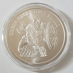 1 Oz .999 Silver Back Silver Shield 