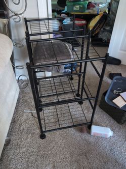 Storage shelving black metal
