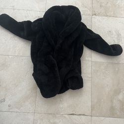 UGG NWT black faux fur cardigan/ jacket size XS very cozy