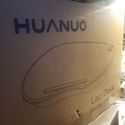 HUANUO Lap Desk - Fits up to 14 inch Slim Laptop, Laptop Stand with Pillow Cushion & Bamboo Grain Platform on Bed & Sofa, with Cable Hole & Anti-Slip 