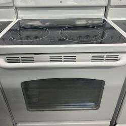 White 5 Burner Glass Top Stove