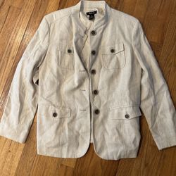 Cream linen jacket size 10 by Style & Co