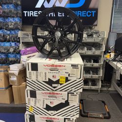 4x Vossen HF6-4 20x9.5 / 6x139.7 / ET15 / Deep Face / 106.1 - Satin Black Wheel