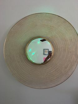 Gold Wired Living Room/office Mirror