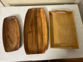 All These Wooden  Serving Trays for 5$