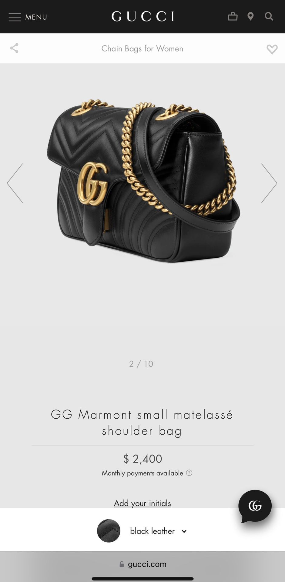 Gucci Marmont Matelasse Handbag 