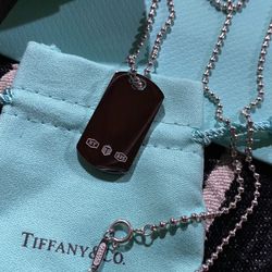 Tiffany And Co MAKERS 1897 Dog Tag ID Tag 925 Silver 
