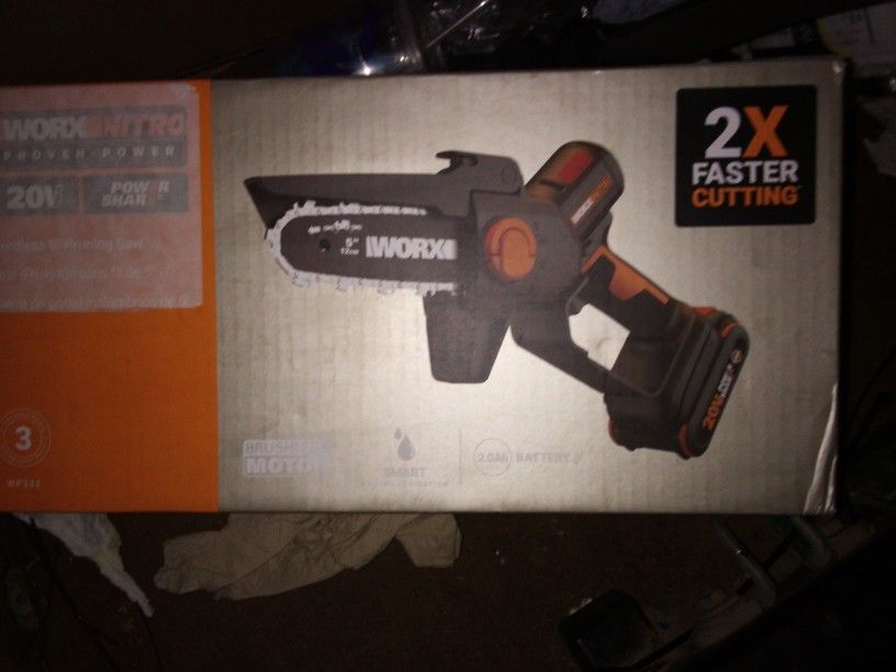 Works Chainsaw, Battery And Charger
