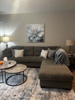 Ashley sectional couch and large 8x10 area rug