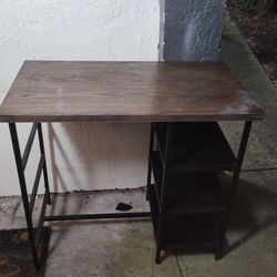 Wood And Metal Computer Desk 