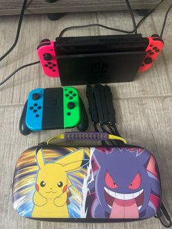 Nintendo Switch Console, Case, Joycon Controllers + Lot of 9 Games - Pokemon, Zelda, Mario, Smash Bros, Sims