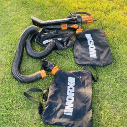 Worx WG509 TRIVAC 12 Amp 3-In-1 Electric Blower/Mulcher/Vacuum with Multi-Stage All Metal Mulching System