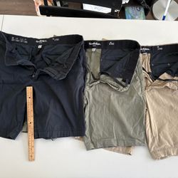 "Men's 9"" Flat Front Tech Chino Shorts - Goodfellow & Co™ Black, Green, Khaki 34"