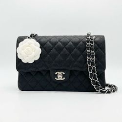 Chanel Classic Flap Bag in Black Caviar Leather (Medium)