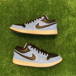 Jordan 1 Low University Blue Black size 10 USED But Clean