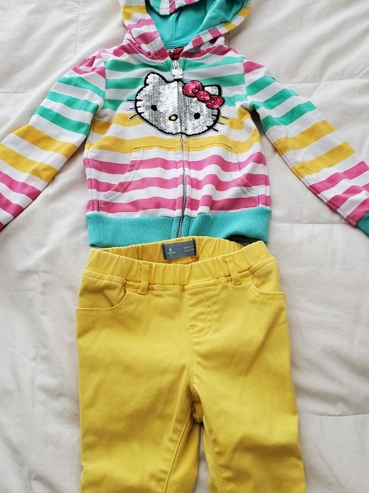 Hello Kitty Sweater 2t and Matching Pants