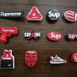 Lot Of 12 Supreme Shoe Charms 