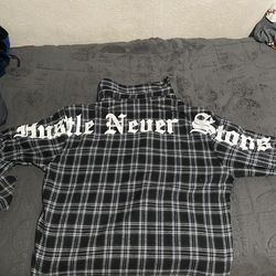 “Hustle Never Stops” Manfinity Flannel