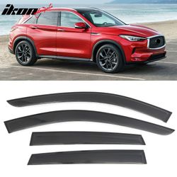 Fits 2019-2025 INFINITI QX50 Tape-on Window Visors Vent Rain Sun Guard Deflectors