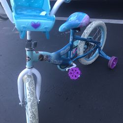 Girl Frozen Bycycle And Trolls Poppy Helmet