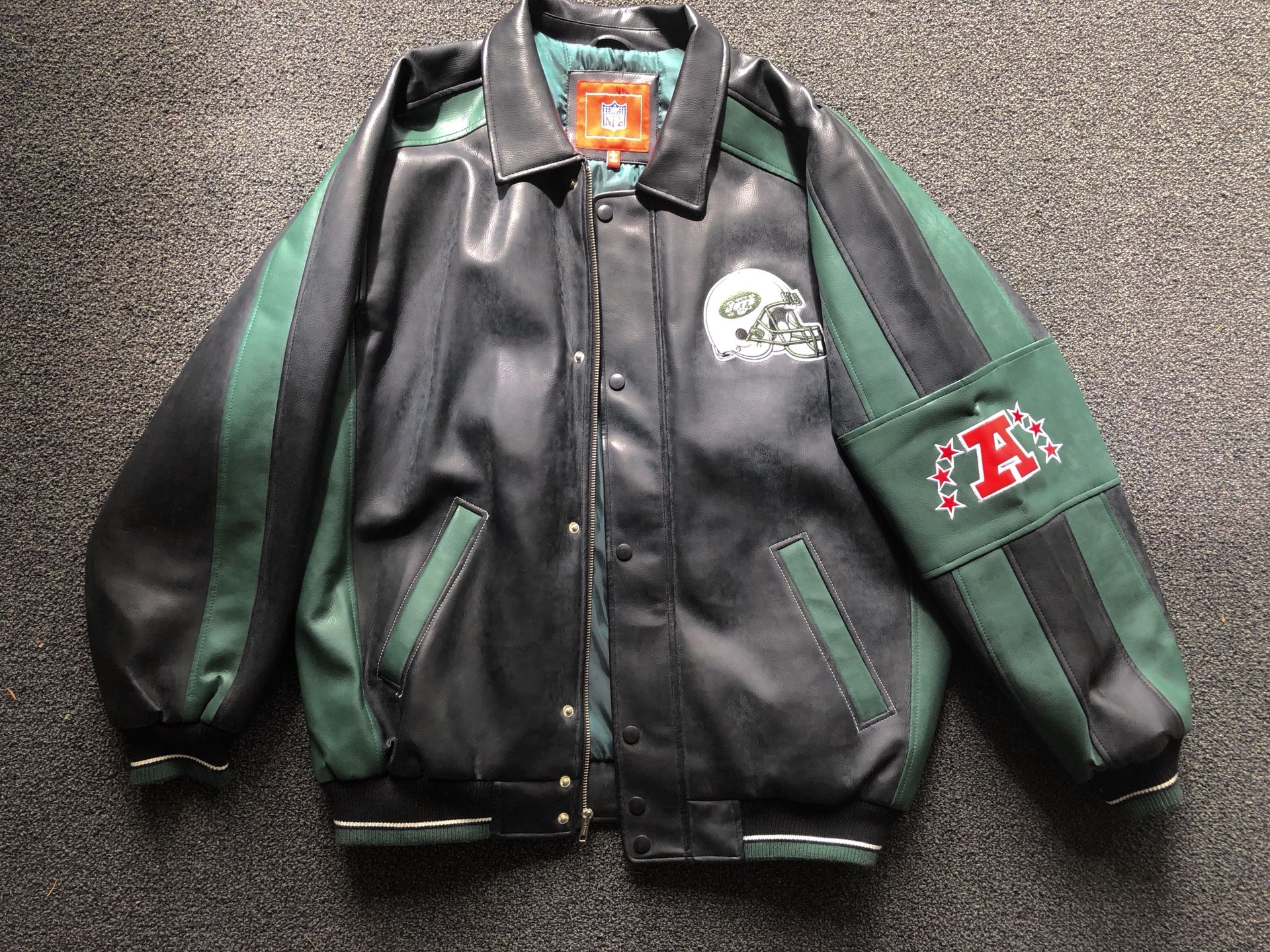 Vintage leather New York jets jacket