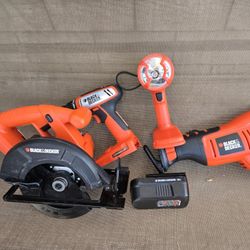 4 Tools18 Volts Black And Decker One Battery No Charger 