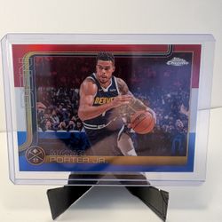 2025-26 Topps Chrome Basketball Michael Porter Jr Red White Blue Refractor #31