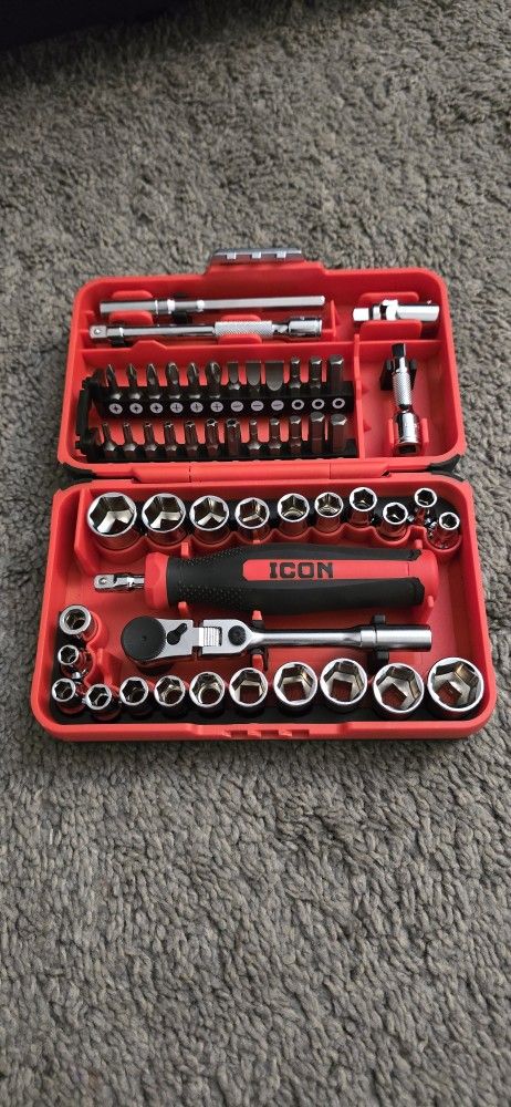 ICON 1/4 in. Drive Compact Socket and Bit Set, 52-Piece
