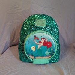 Loungefly Little Mermaid Ariel Snow globe Sequin Backpack