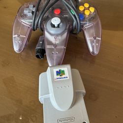 N64 Controller And Rumble Pack Atomic Purple