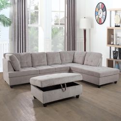 New Sectional Couch And Ottoman