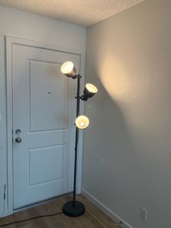 Floor lamp with 3-spotlights, dark gray
