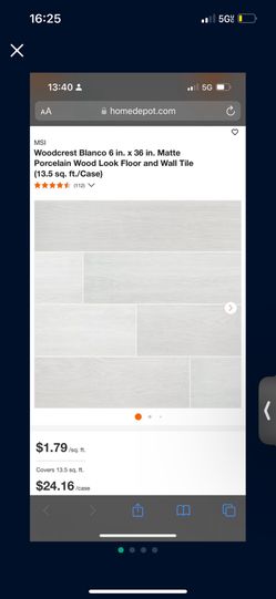 MSI Woodcrest Blanco 6 in. x 36 in. Matte Porcelain Wood Look Floor and Wall Tile (13.5 sq. ft./Case)