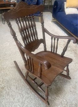 Antique Golden Oak Rocking Chair